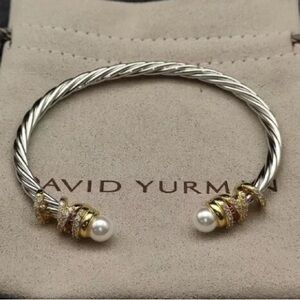 David Yurman 4mm pearl winding bracelet Size M